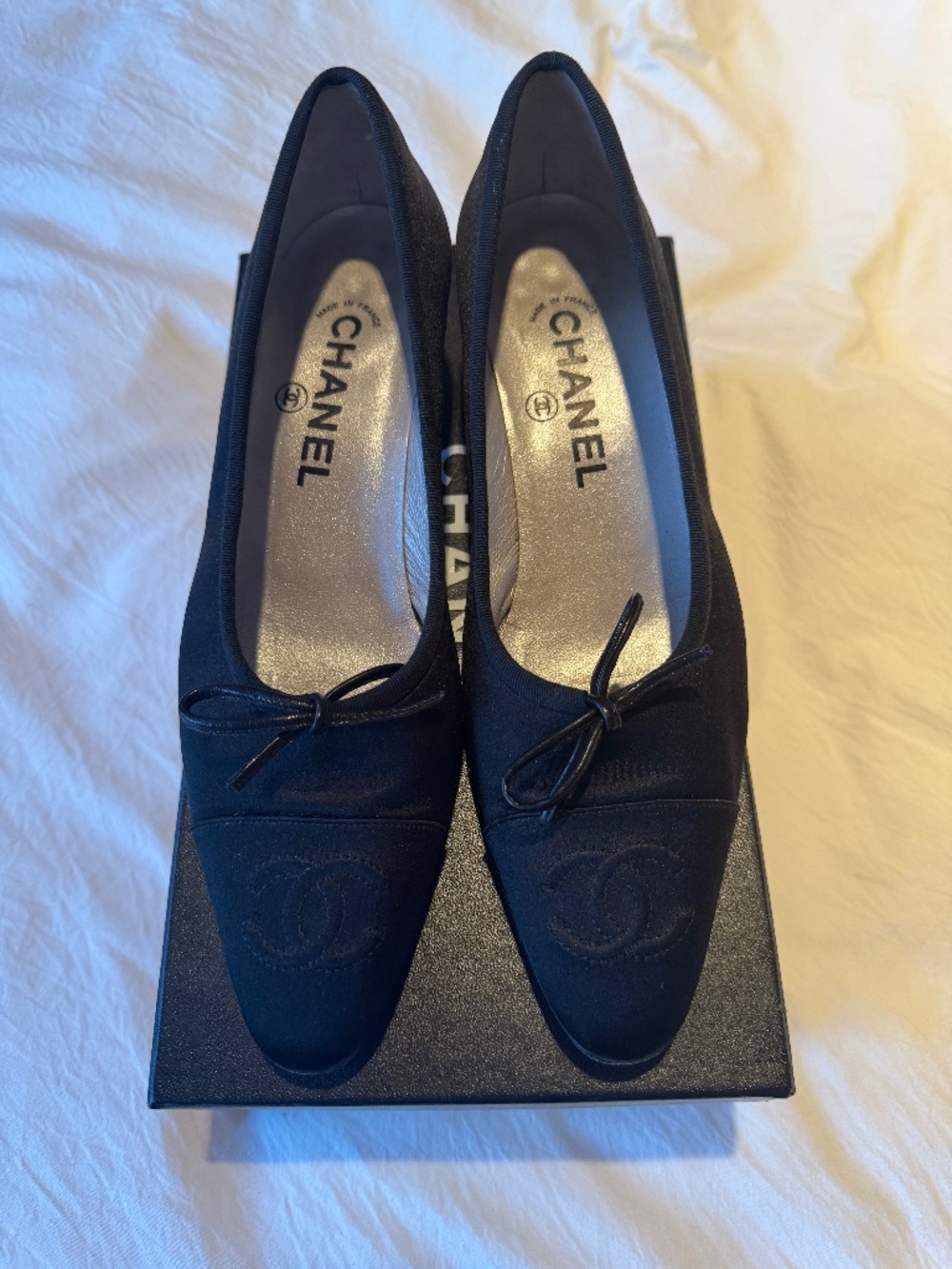 Chanel Satin Kitten Heels